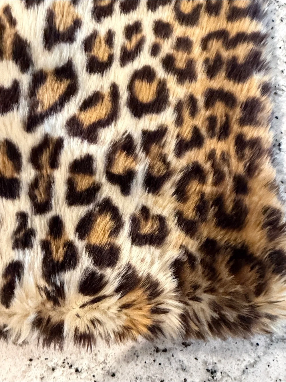 Faux Fur Leopard Print Removable Lumbar Pillow Cover